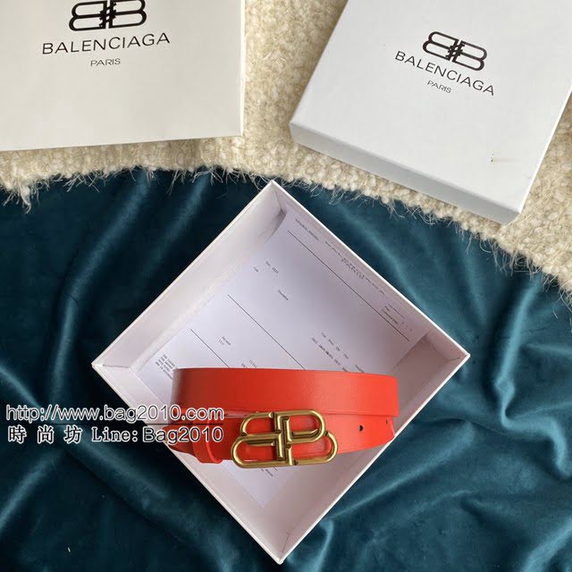 Balenciaga女士皮帶 巴黎世家BB經典logo扣腰帶 巴黎世家小牛皮皮帶  jjp1129